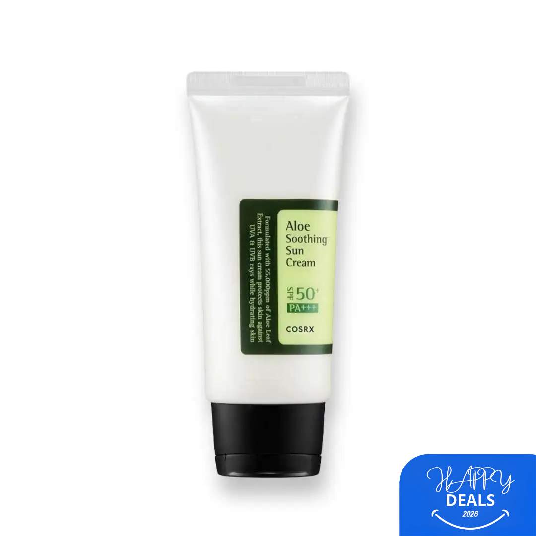 Picsart_26-01-01_12-18-17-760 COSRX Aloe Soothing Sun Cream SPF50+ PA+++ (50ml) - Happy Deals - Image 1